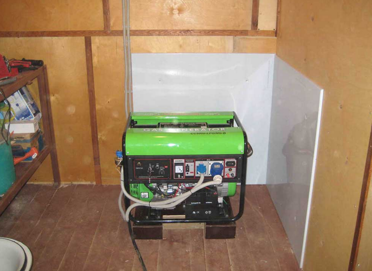 Фото: установка газового генератора в помещении